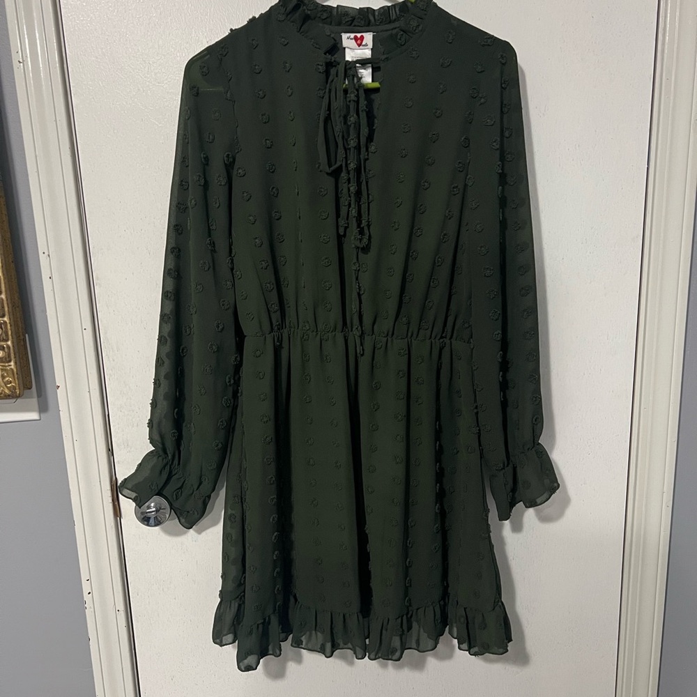 Heart & Heels Olive Ruffled Dress